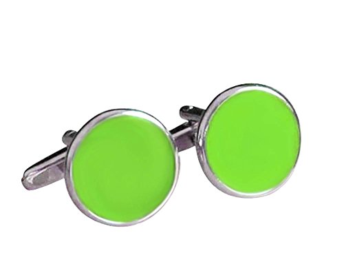 Unbekannt Gemelos de color verde claro y plateado, redondos, 16 mm + caja de plata