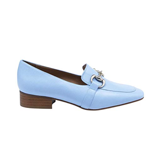 Vanessa Sien Cielo Azul Cuero Zapatos Mocasines Londres, color Azul, talla 37 EU
