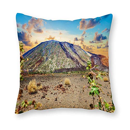 Viowr22iso Fundas de almohada decorativas de 22 x 22, Teide Volcán Tenerife Islas Canarias, funda de almohada para decoración del hogar para sofá cama silla
