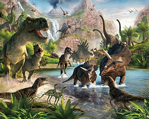 Walltastic, Mural, la Tierra de los Dinosaurios, Multicolor, 243 cm x 304 cm