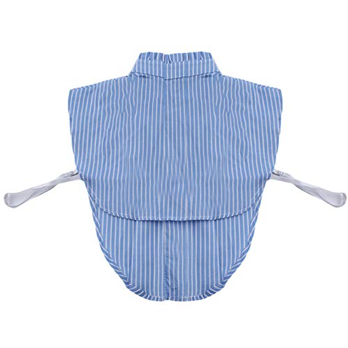 Weiy Cuello Desmontable Blusa de Rayas Verticales Medias Camisas Cuello Falso para Mujer