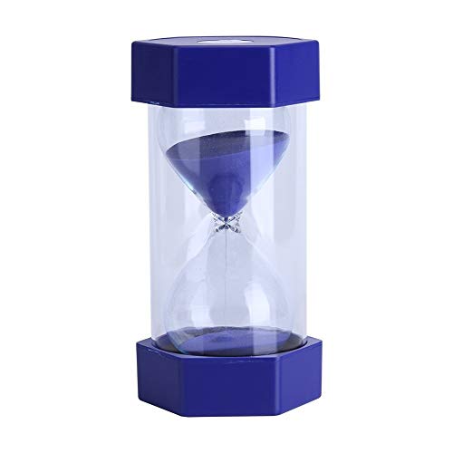 Yosoo Cristal de Arena de Vidrio Reloj de Arena 3/10/20/30/60 Minutos Temporizador Reloj Home Office Decoración Regalo(60 Minutes Blue)