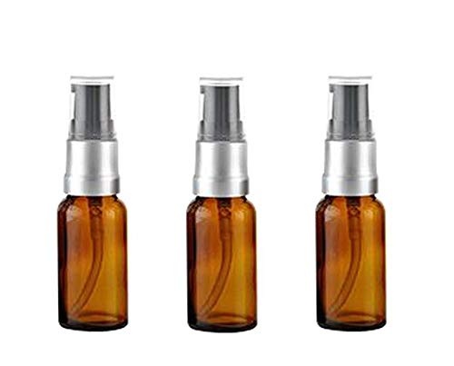 3 botellas vacías recargables de cristal ámbar para botellas de maquillaje facial crema limpiador facial tóner líquido contenedores de viaje