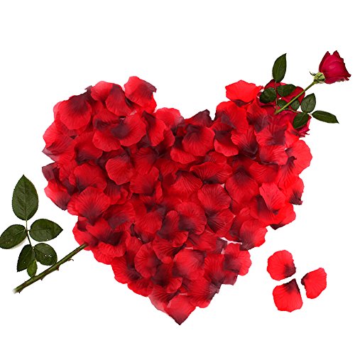 3000 Piezas Pétalos de Rosa, Hermosos Rojo Flores de Rose para el banquete de boda y la atmósfera romántica - Perfecta Día de San Valentín & Bodas Decoración