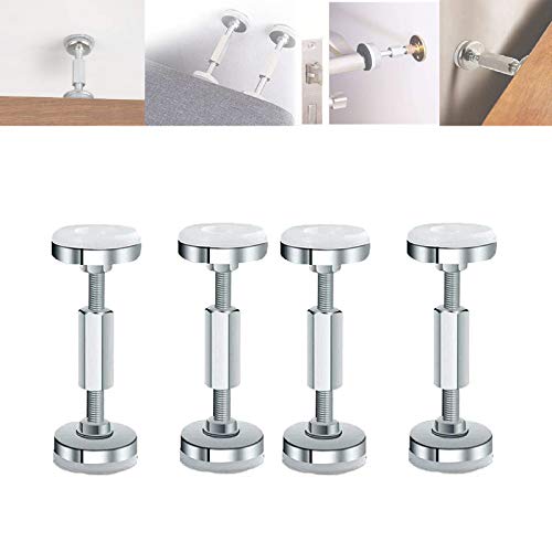 4pcs Fixed Threaded Adjustable Anti-shake Tools Wall Support Bed Frame Telescopic Headboard Stoppers Fixer Furniture Fixed Bracket Stabilizer (38mm-46mm)