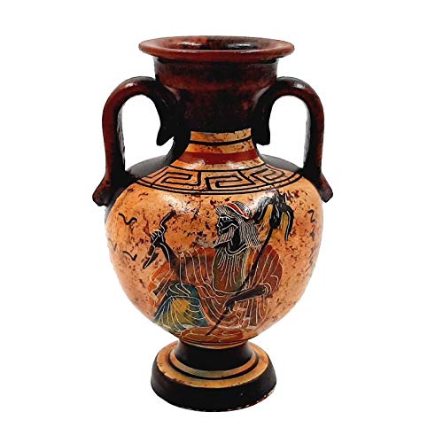 Antigua 13cm, France, Paris, multicolor Amphora, Mostrando dios Zeus