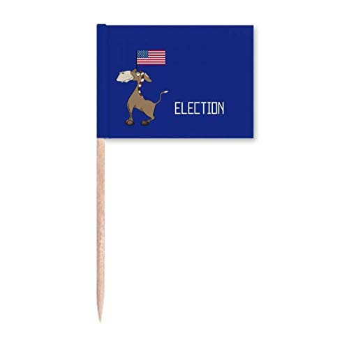 Bandera democrática de burro para elección de palillos de dientes, decoración de fiesta