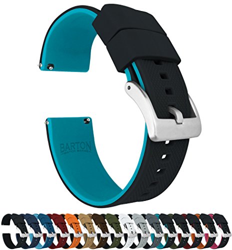 Barton - Correa de reloj de silicona Elite con liberación rápida. Color a elegir, medidas: 18 mm, 19 mm, 20 mm, 21 mm, 22 mm, 23 mm y 24 mm 22mm azul