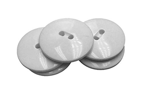 Botones Blancos y Negros - 6 Medidas - 2 Agujeros - Accesorio Costura - Fabricado y Enviado desde España (Blanco, 27 mm)