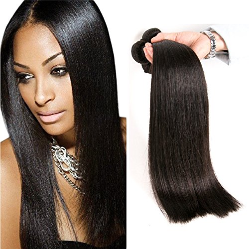 Brazilian 3 Bundles Straight Weave 24 26 28 Inch 3 Bundles Mixed Length Unprocessed Virgin Hair Weave Natural 1b Grade 8a