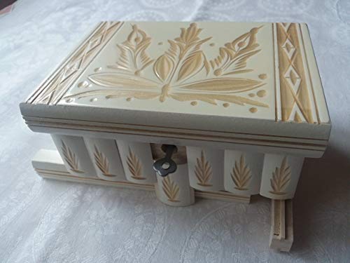 Caja puzzle joyero mágica tesoro blanco misterio de almacenamiento secreto compartimiento de caja de madera decoración para el hogar