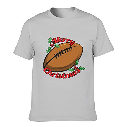 Camiseta de rugby de Navidad para hombre, de algodón, para amantes de los deportes Gris plateado. XXXXXXL
