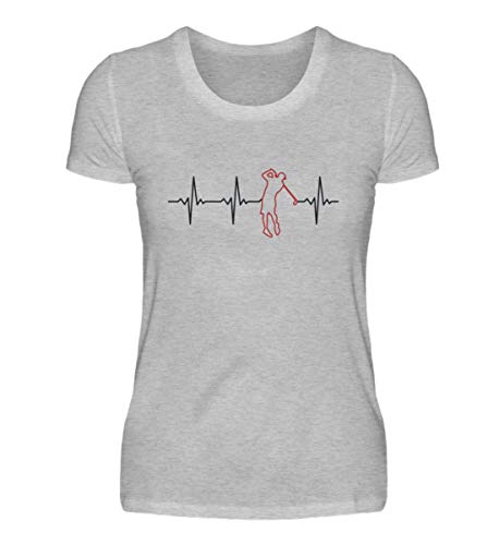 Camiseta retro para mujer con latido del corazón de golf, frecuencia EKG Gris (mezclado). XXL