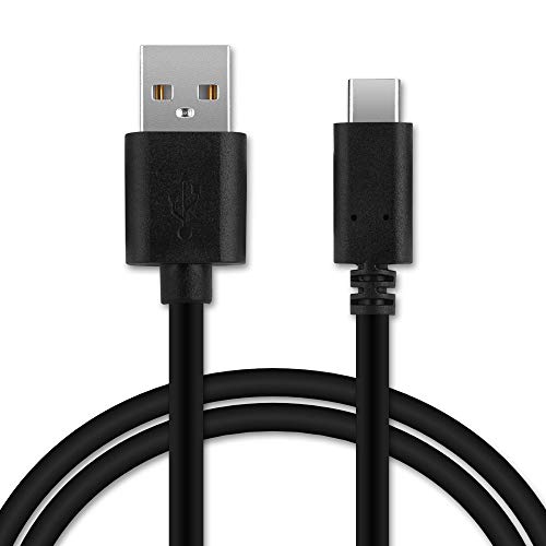 CELLONIC® Cable USB Datos 1,0m Compatible con CUBOT X19 / Quest/King Kong 3 / MAX 2 / Power / R15 / X30 / J9 / P40 Cable de Carga USB C Type C a USB A 2.0 3A Negro conexión USB PVC