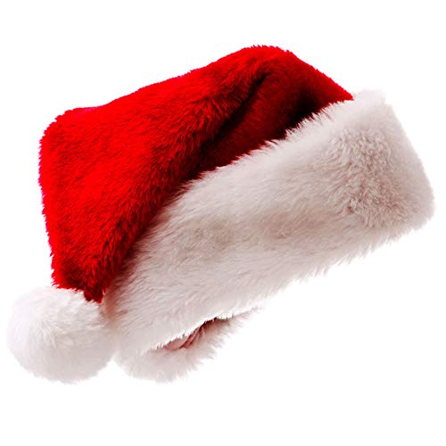 ChenCheng Sombrero de Navidad - Sombrero de decoración navideña Sombrero de Felpa Engrosamiento Alto Grado Sombrero de Santa Adulto 28x40cm Suministros de Vacaciones