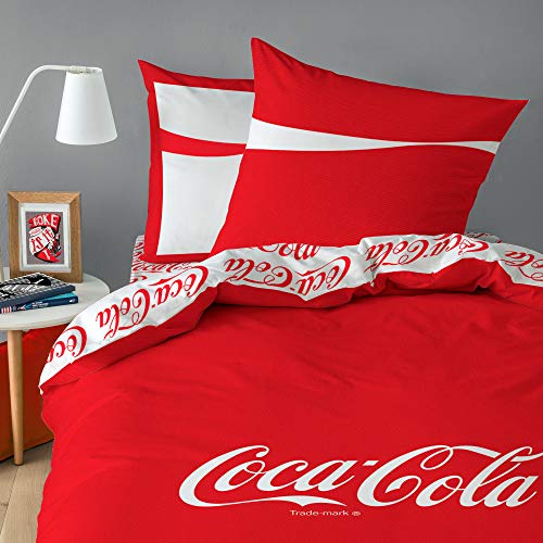 Coca Cola - Juego de Cama, Color Rojo, 140 x 200 cm