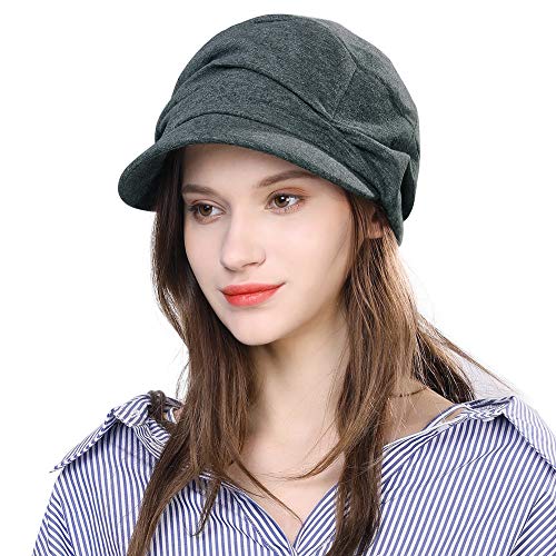 Comhats Sombrero de Verano para Mujer Gorra de Pico Boina con Visera Sombrero de Mujer Gris M