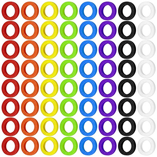 Cubierta de Llave Tapa, 64 Piezas Colorido Tapa de Llave Flexible Marcadores de Llaves para Facilitar la Identificación de Las Llaves de Las Puertas, 8 Colores