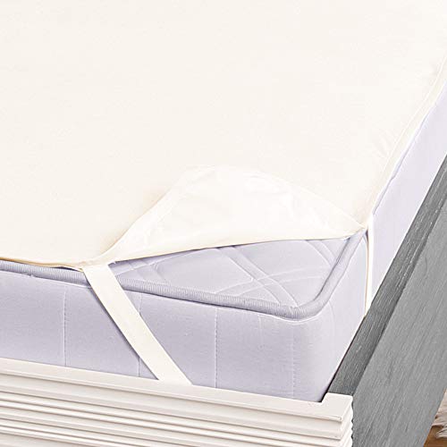 DILUMA Protector de colchón impermeable y transpirable Molton para cama, 100% algodón, impermeable, tamaño: 90-100 x 200 cm