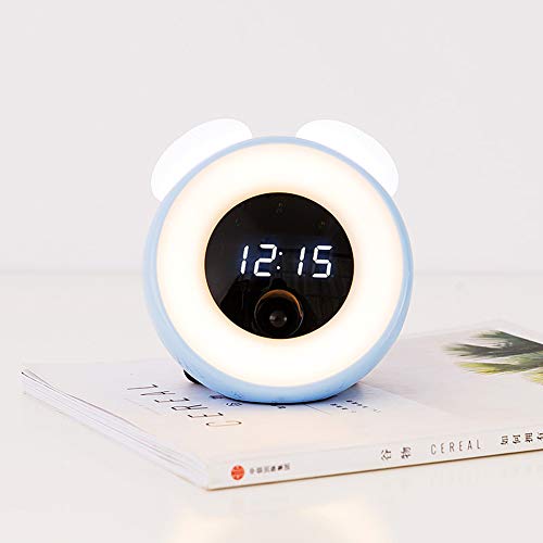 Dongbin Digital LED Despertador con Pantalla Grande dígitos, Alarma Audible, cabezada, fácil operación, Operaciones de Red dimmer Reloj de Mesa,Azul