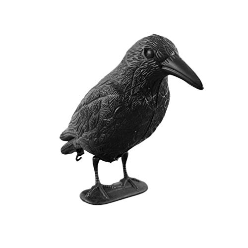 FLLOVE Caza al Aire Libre Realista Bird Scarer Cabezal Giratorio búho Protección Decoy Repelente de Aves Control de plagas espantapájaros Yarda del jardín de decoración (Color : Crow)