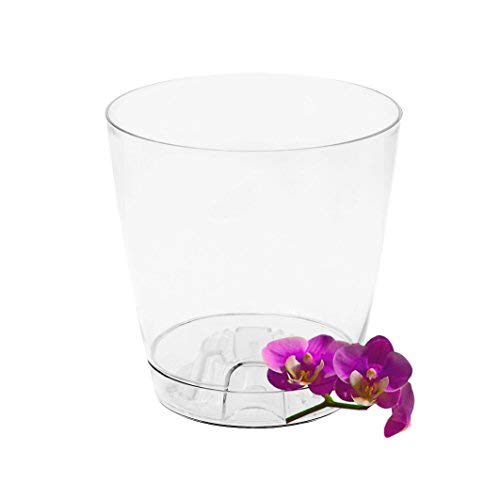 Garden4You - Maceta transparente para orquídeas, 13 cm o 17 cm de diámetro, con sistema de aireación interior, blanco, 17