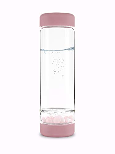 inu! Rose by VitaJuwel - Botella de agua con piedras preciosas para individualistas, color rosa