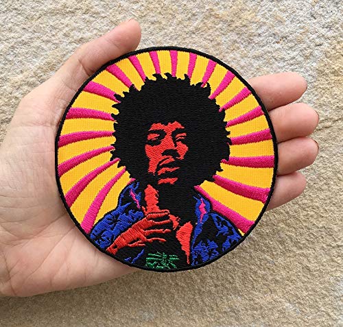 Jimi Hendrix Parche bordado para planchar o coser en Little Wing Experience Voodoo Child Woodstock de los años sesenta Music Rockstar