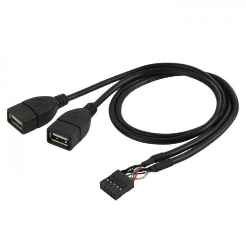 JSER Cable adaptador hembra de 10 pines a doble USB 2.0 hembra de 50 cm