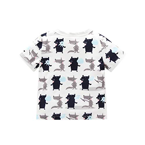 Julhold - Camiseta de manga corta con estampado de perro de algodón para bebés de 0 a 3 años