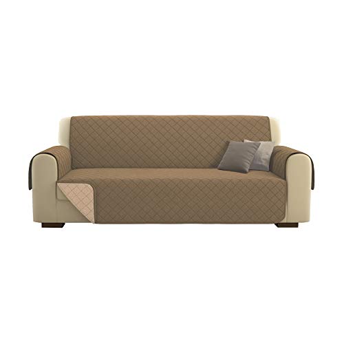 KasaShop Funda de sofá de lujo, acolchada, reversible, reversible, reversible, color beige, para sofá de 4 plazas