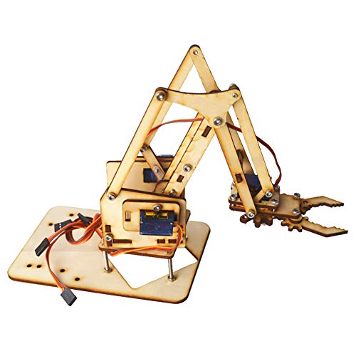 KEENSO Kit de brazo robótico, Raspberry Pi SNAM1500 4 DOF Brazo mecánico robótico de madera sg90 Servo para Arduino DIY Brazo robot