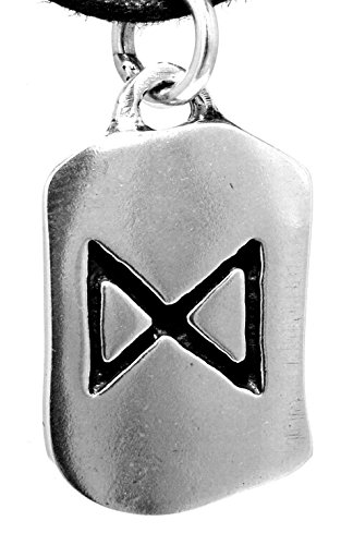 Kiss of Leather Colgante de runa Dagaz de plata de ley 925 n.º 157