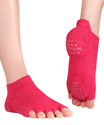 Knitido+ Tani, calcetines de dedos antideslizantes, para Yoga, Pilates y Fitness, Talla:39-42, Color:magenta (37)