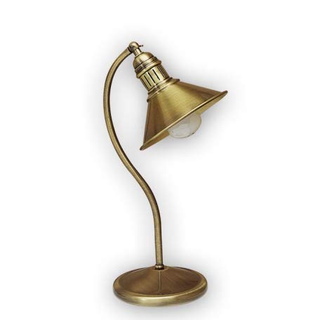 Lámpara de mesa de Latón, acabado cuero, medidas 43 cms (diámetro 15cms).