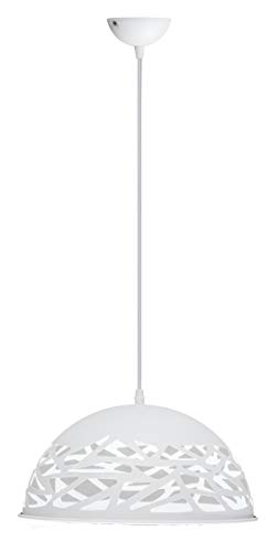 Lámpara Iluminación colgante moderna nordica Rosca E27 metal para el Restaurante Dormitorio Sala de Estudio Loft Pasillo color blanco 36 cm diámetro 45308