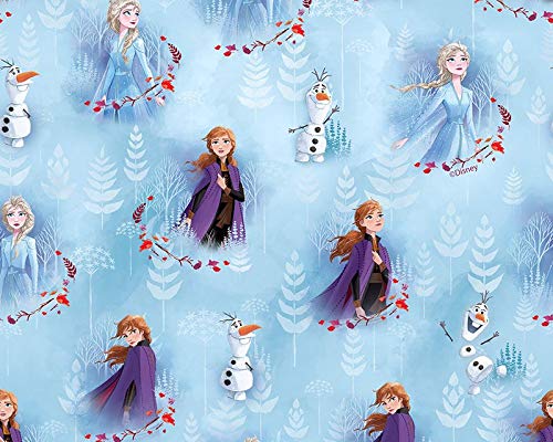 Little johnny Disney Frozen Anna, Elsa & Olaf, tela 100% algodón (medio metro)
