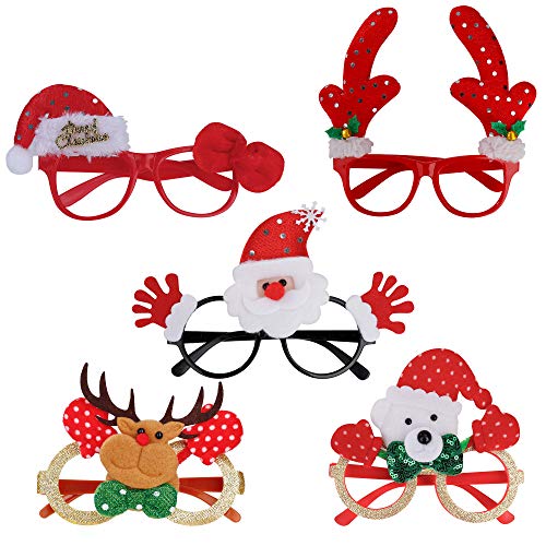 Marco de Gafas de Navidad Gafas de Juguete para Accesorio de Decoración Navidad para Niños y Adultos