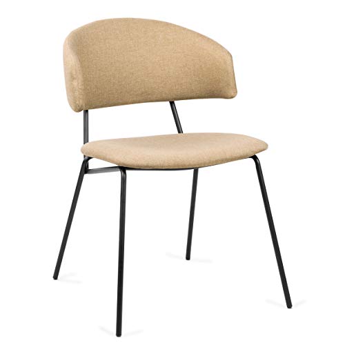 Mc Haus SHIRA - Pack 2 sillas nórdicas comedor cocina tapizadas, salón oficina dormitorio, respaldo y asiento acolchados, 57x54x77,5cm, Color Marrón