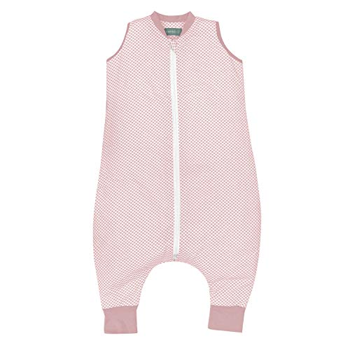 molis&co. Saco de Dormir con pies. 1.0 TOG. 2 años. Ideal para Primavera y otoño. Vichy Pink. 100% algodón orgánico (Gots).