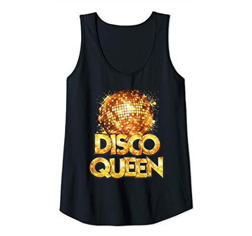 Mujer Disco Queen - Disfraz Vintage Disco Fever con temática de Camiseta sin Mangas