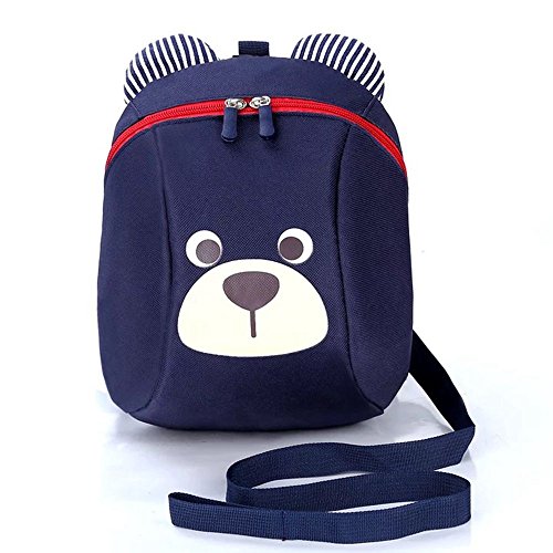Naerde lindo mochila hermosa mochila niños niño mochila libro mochila con riendas de correa para 1 a 3 años de edad azul oscuro