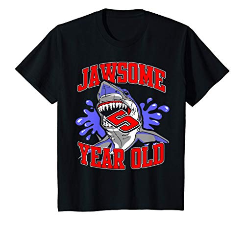 Niños Kids 5th Birthday Jawsome Shark Outfit Camiseta