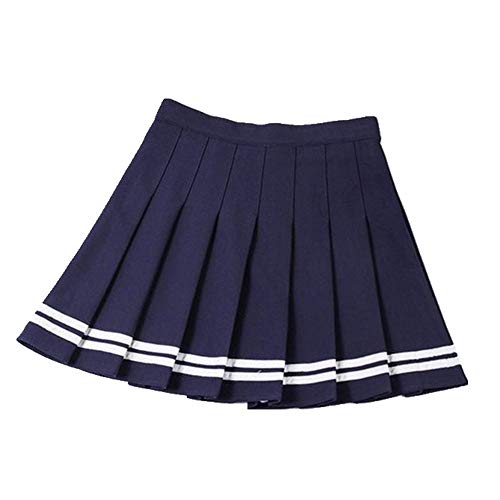 N\P Falda plisada de cintura alta para mujer Falda de uniforme escolar de gran tamaño