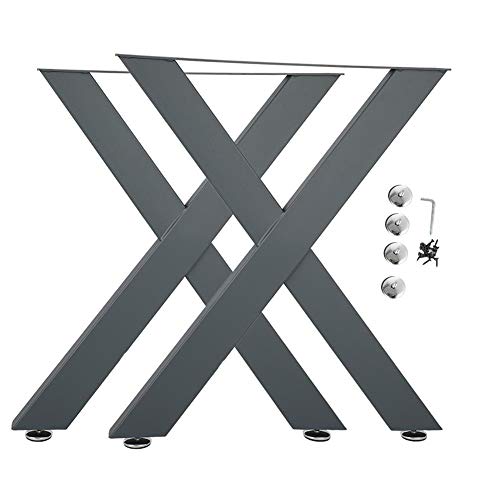 Patas de Mesa perfiles de acero, 2 piezas de patas de mesa de escritorio de acero industrial fuerte engrosadas en forma de X, única pata de marco de perfil cerrado para bricolaje