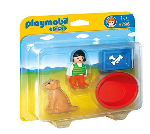 PLAYMOBIL 1.2.3 - Niña con Perro Playsets de Figuras de jugete 6796