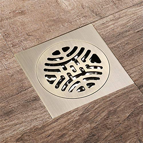 PLJHWW Drenaje de piso de cobre antiguo baño de gran flujo de bronce verde drenaje de piso anti-olor, insecto, drenaje anti-agua