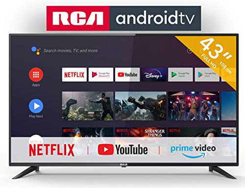 RCA RS43F2 Android TV (43 Pulgadas Full HD Smart TV con Google Assistant), Chromecast Incorporado, HDMI+USB, Triple Tuner, 60Hz