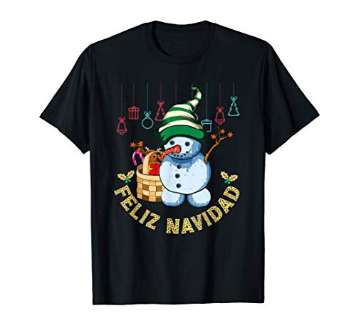 Regalo Para Niños Feliz Navidad Papá Noel Muñeco De Nieve Camiseta