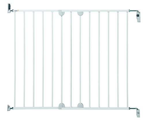 Safety 1st Wall Fix Extending Barrera de seguridad extensible de 62 cm hasta 102 cm, barrera perros y niños, puerta con montaje a pared, color blanco